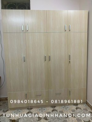 Tủ Nhựa 4 Cánh Vân Gỗ Sồi 4C6N