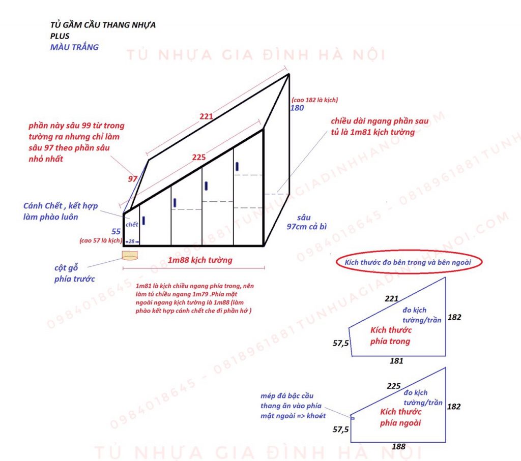 TỦ GẦM CẦU THANG BẰNG NHỰA